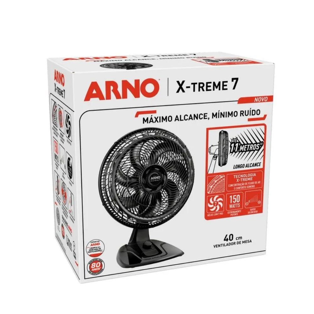 Ventilador de Mesa Arno 40cm 7 Pás X-TREME 7 150W 220V VE70 Preto, , large image number 8
